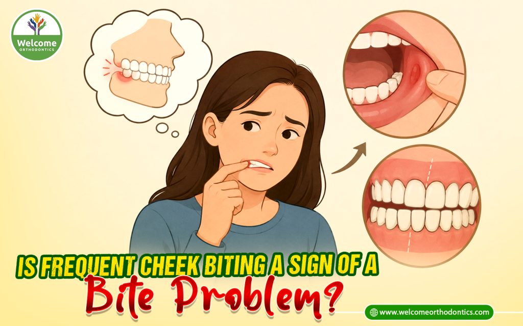 Illustration for Is Frequent Cheek Biting a Sign of a Bite Problem?